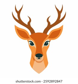 deer head on white background