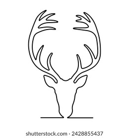 Deer head one line art Continuous one line of deer head hand drawing vector art