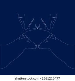 deer head outline. Vector illustration. Side view