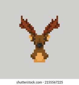 Hirschkopf im Pixelkunststil