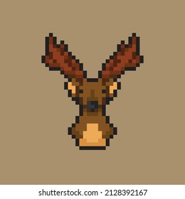 deer head in pixel style
