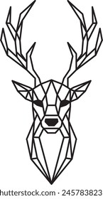  Deer Head Polygon in Vector Illustration. with white iloslation beground