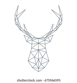 Deer head in polygonal style. Geometric vector illustration