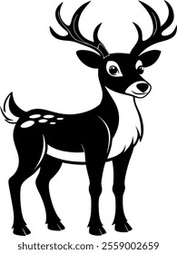 deer head, reindeer head, elegant, floret, leaf, antler, christmas