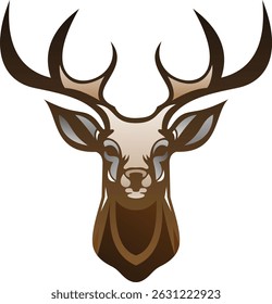 Deer head. Reindeer head isolated vector illustration. Wild animal.