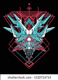 deer head robot with sacred geometry