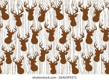 deer head seamless pattern at christmas