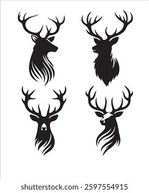 Deer Head Silhouette black deer silhouette icon bundle