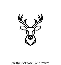 deer head silhouette black vector design