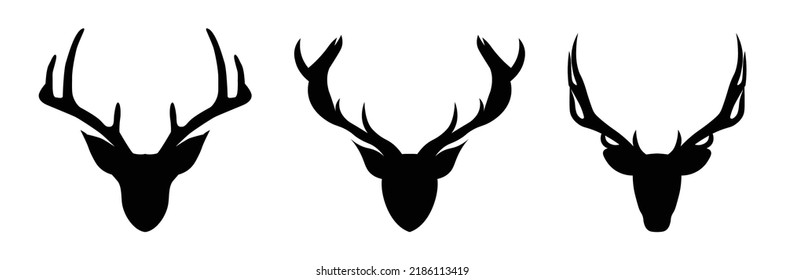 deer head silhouette collection head