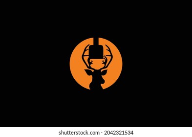 deer head silhouette forming the letter H