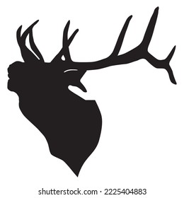 Deer head silhouette. good for decoration on wall photo frames	
