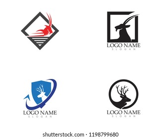 Deer head silhouette icon logo vector