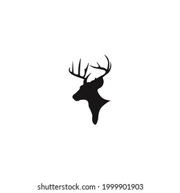 Deer head silhouette icon vector on a white background