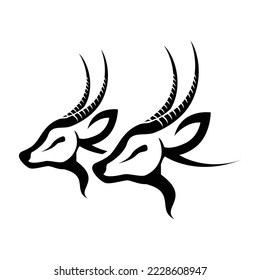 deer head silhouette illustration, a simple flat design