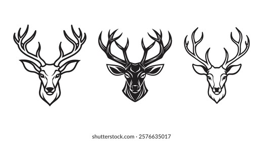 Deer Head Silhouette Images. Vector Deer Head Silhouette Stock Vector