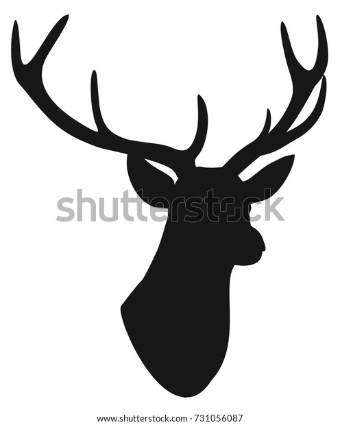 白い背景に鹿の頭のシルエット ベクターイラスト のベクター画像素材 ロイヤリティフリー