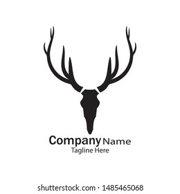 DEER HEAD SILHOUETTE LOGO DESIGN TEMPLATE