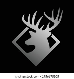 Deer Head Silhouette Logo Design Vector Template