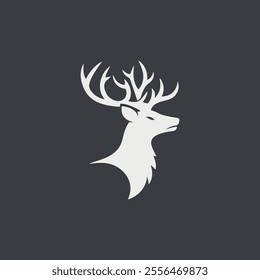 Deer head silhouette logo design