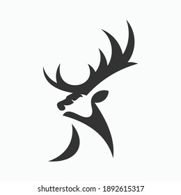 deer head silhouette logo icon