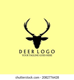 A deer head silhouette logo made in a simple and modern way. Perfect for your creative industry logo.