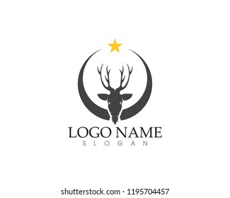 Deer head silhouette logo vector