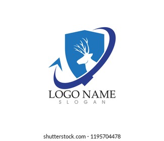 Deer head silhouette logo vector