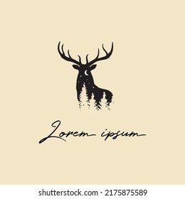 deer head silhouette deer logo deer vector illustration template