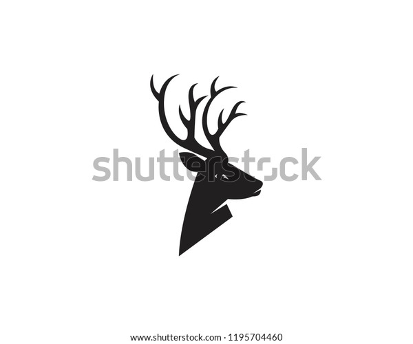 Deer Head Silhouette Logo Vector Stok Vektor Telifsiz 1195704460