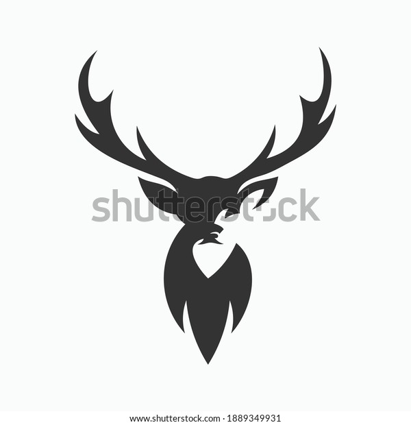 deer head silhouette\
deer logo\
deer vector\
illustration template