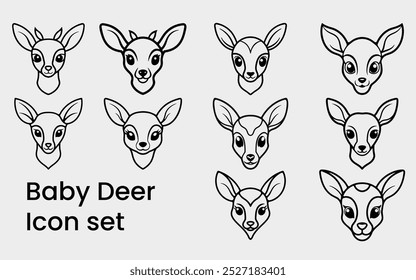 deer head silhouette, majestic deer head profile silhouette antlers illustration black and white wildlife art, Mounted Animals, Baby deer head silhouette illustration isolated on white background.