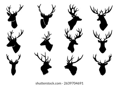 deer head silhouette on white background