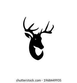 Deer Head Silhouette printtable logo tamplate