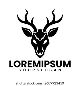 deer head silhouette type logo, deer creative logo