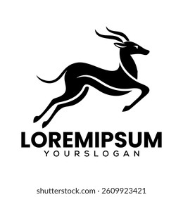 deer head silhouette type logo, deer creative logo