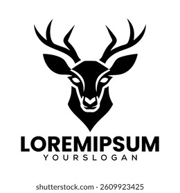 deer head silhouette type logo, deer creative logo
