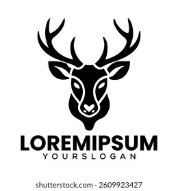 deer head silhouette type logo, deer creative logo