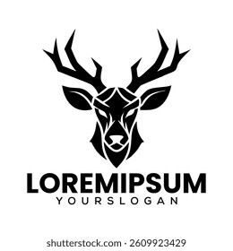 deer head silhouette type logo, deer creative logo