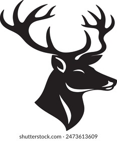 Deer head silhouette vector art illustration