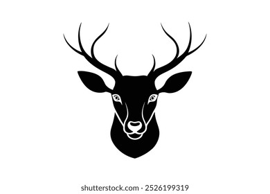 Deer Head Silhouette vector art. Deer Head Vector Art, Deer Head Illustration,  deer head icon.