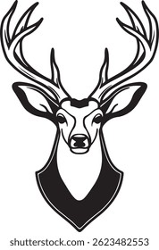 Deer head silhouette vector art illustration