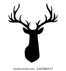 Deer head silhouette. vector illustration isolated on white background	