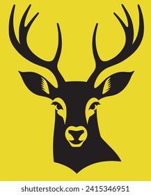 Deer head silhouette vector illustration 