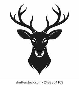Deer head silhouette vector illustration