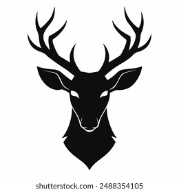 Deer head silhouette vector illustration