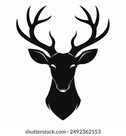 Deer head silhouette vector illustration