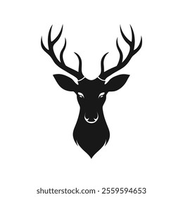 Deer Head Silhouette Vector Illustration