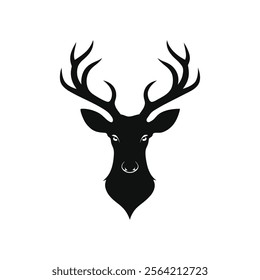 Deer Head Silhouette Vector Illustration