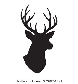 Deer head silhouette. Vector illustration